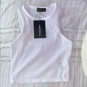 white crop tank top
